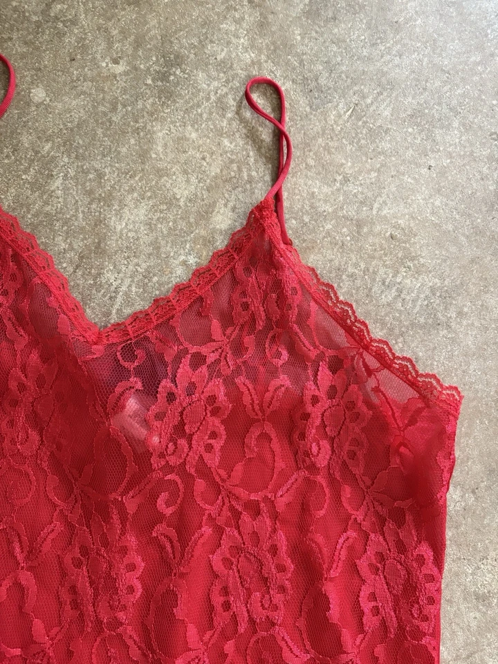 Vintage The International Boutique By Undercover Wear Red Lace Nightgown M Slip - Image 4 of 4