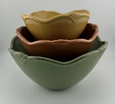 Princess House Pavillion Nesting Serving Bowls In Fall Colors