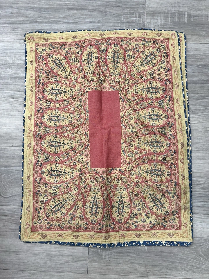 RL Chaps Standard Shams Montauk Paisley Floral Reds Blue Ecru (2) - Image 2 of 4