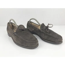 STUBBS & WOOTTON Men's Brown Suede Loafers Moc Toe Slip On Shoes Size 9D