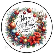 MERRY CHRISTMAS 2025 ENVELOPE SEALS LABELS STICKERS PARTY FAVORS