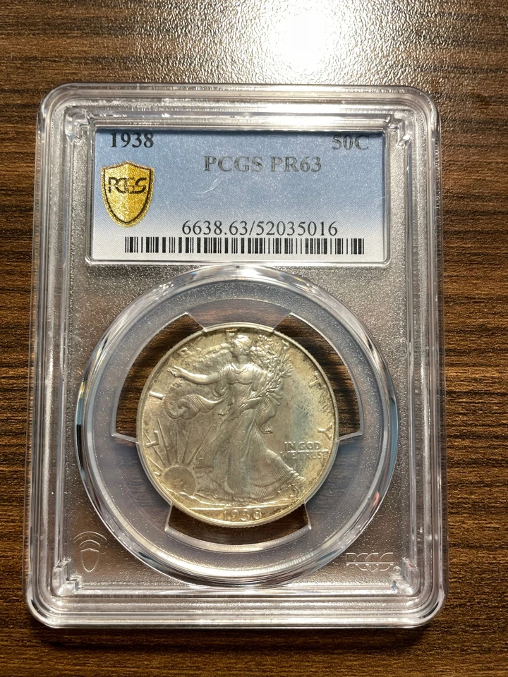 1938-P Walking Liberty Silver Half Dollar 50C PCGS PROOF 63 PR 63 PR 63 Walker - Image 2 of 4
