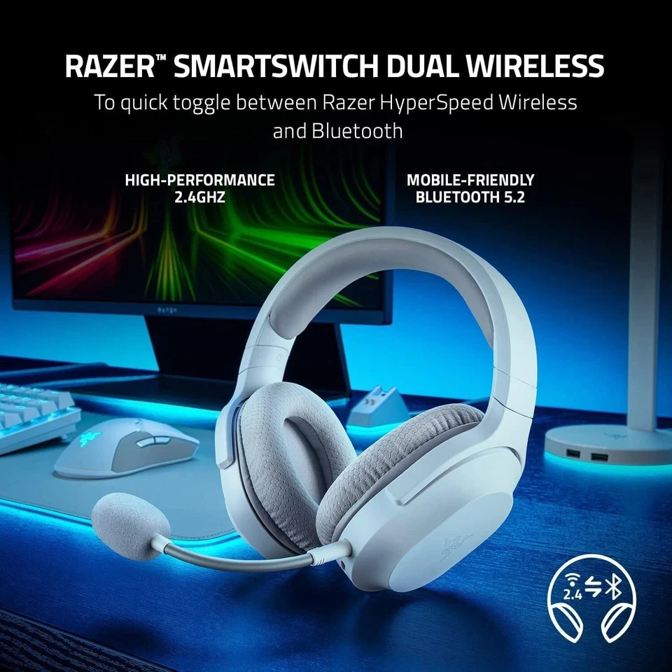 Razer Barracuda X Wireless Mercury White Gaming Headset RZ04 view 2