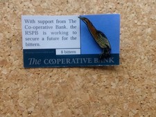 .RSPB  Pin Badge. The COOPERATIVE BANK. 8 Bittern