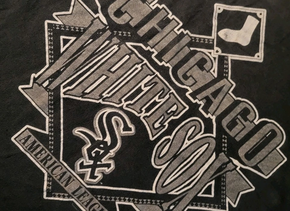 Camiseta De Colección 1990 Chicago White Sox Nuez moscada MLB Negra Plata Talla XL Foto 2 de 4