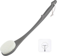 Body Back Scrubber   17'' Long Handle Shower Brush, Durable Exfoliator for Dry 