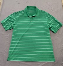 Nike Dri-Fit Men  s Polo Golf Shirt - Size Small - Green White Stripe - 358325