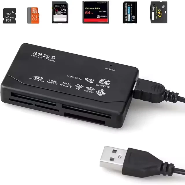Memory Card Reader All in One 1 USB Adapter SD SDHC Mini Micro M2 MMC XD CF MS - Image 2 of 4
