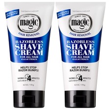 SoftSheen Carson Magic Razorless Shaving Cream Regular Strength 6 oz 2 Pack