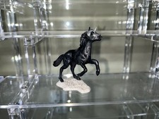 Timpo Toys-Rare Find-Black Medieval Knight Horse 1 Rearing with Armored Head