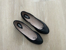 Bloch Leather Ballet Flats Black Bow Slip On Size 39