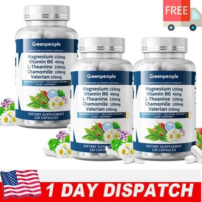 Magnesium Glycinate 850mg -2/ 360 Capsules For Sleep, Stress & Vitamin B6
