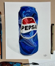 "Pepsi" - Original art by Kate Ives - FREE SHIPPING