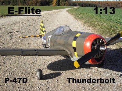 E-Flite P-47D Thunderbolt 1:13 RTF 400 ARF 990mm RC-Plane EFL-6000 Horizon - Neu