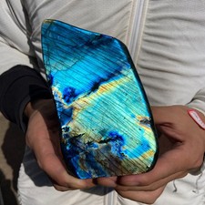 2.3lb Natural Flash Labradorite Quartz Crystal Freeform rough Mineral Healing