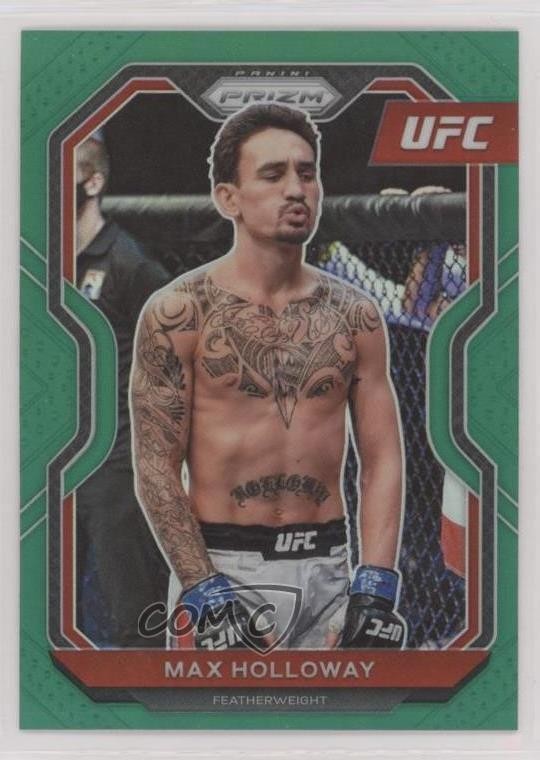 2021 Panini Prizm UFC Green Prizm Max Holloway #77 00w7