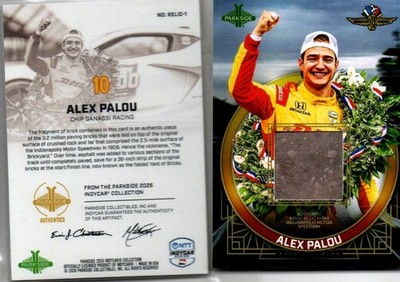 2026 Parkside Indycar Alex Palou IMS Brick Relic-1 Indy 500 Win 5 Time Ser Champ