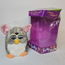 Vintage 1998 Furby Church Mouse G 1 Blotched Gray Brown Fur Tags Rare