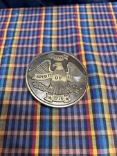 Vtg 1976 Bicentennial Spec-Cast Eagle Belt Buckle Spirit of America      DD1