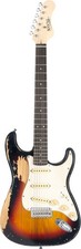 Besondere Relic E-Gitarre im ST-Stil in Sunburst mit 3 Single Coils Pickups