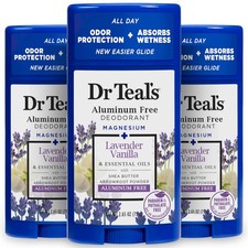 Aluminum Free Deodorant, Lavender Vanilla with Essential Oils, 2.65 oz Pack of 3