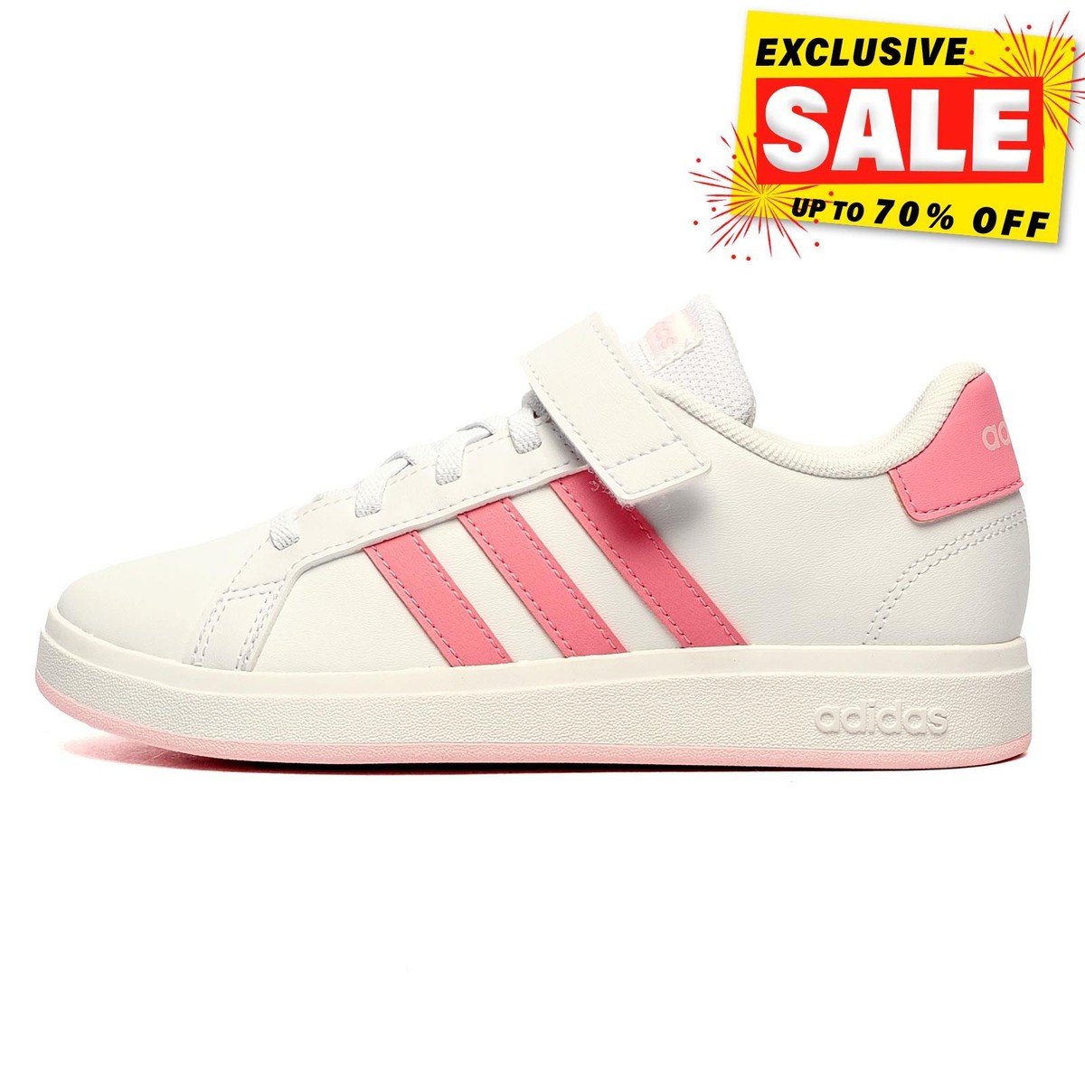 Adidas Grand Court Junior Girls Kids Casual Fashion Trainers Sneakers  White