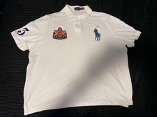 Polo Ralph Lauren Classic Fit Embroidered Big Pony 3 Crest White Shirt XXL TTG