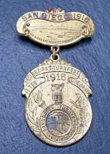 1916 BEZIRKS TURNFEST SAN DIEGO CA GERMAN AMERICAN FITNESS MEDALLION M864
