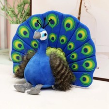 Plush Toy Green Blue Peacock Plush Doll Quality Stuffed Cotton Adorns Bedroom
