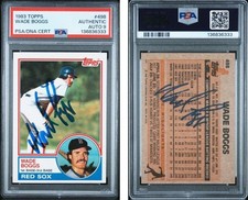 1983 Topps #498 Wade Boggs RC DBL PSA Auto Autographed Signed HOF Boston Red Sox