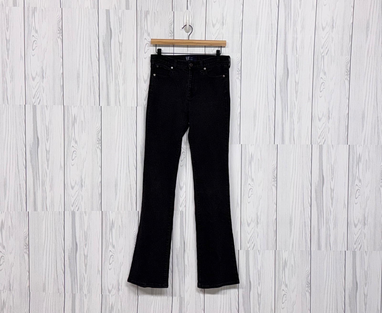 Gap jeans womens size 4 tall slim boot cut black stretch high rise