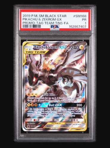 Pikachu & Zekrom-GX graded PSA 1 for sale on eBay