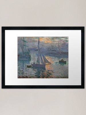 Sonnenaufgang (Marine), Claude Monet Rahmen gerahmtes Wandbild Poster Leinwanddruck Bild