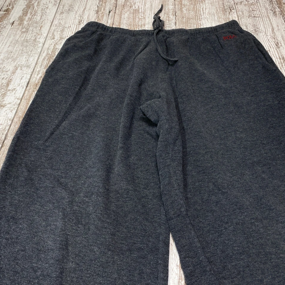De Colección Polo Ralph Lauren Ropa de Dormir Pantalones Grandes Polar Gris Pantalones de Sudadera Anchos Sueltos Foto 4 de 4