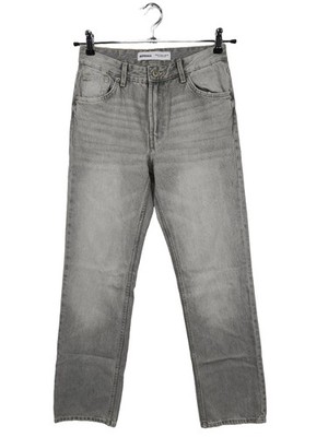 BERSHKA High Waist Jeans Damen Jeans Gr. DE 36 hellgrau Casual-Look
