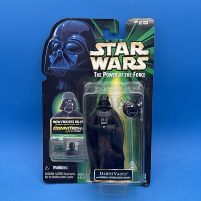 #ad Star Wars Power of the Force Darth Vader w Imperial Interrogation Droid Commtech $14.99