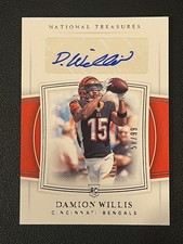Damion Willis 2019 National Treasures Football Rookie Auto /99 Bengals