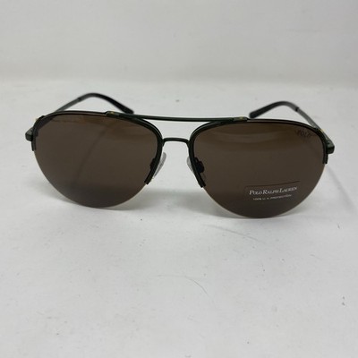 Polo Ralph Lauren Aviator PH 3118 9005/73 Olive Green W/ Brown Lens NQ55