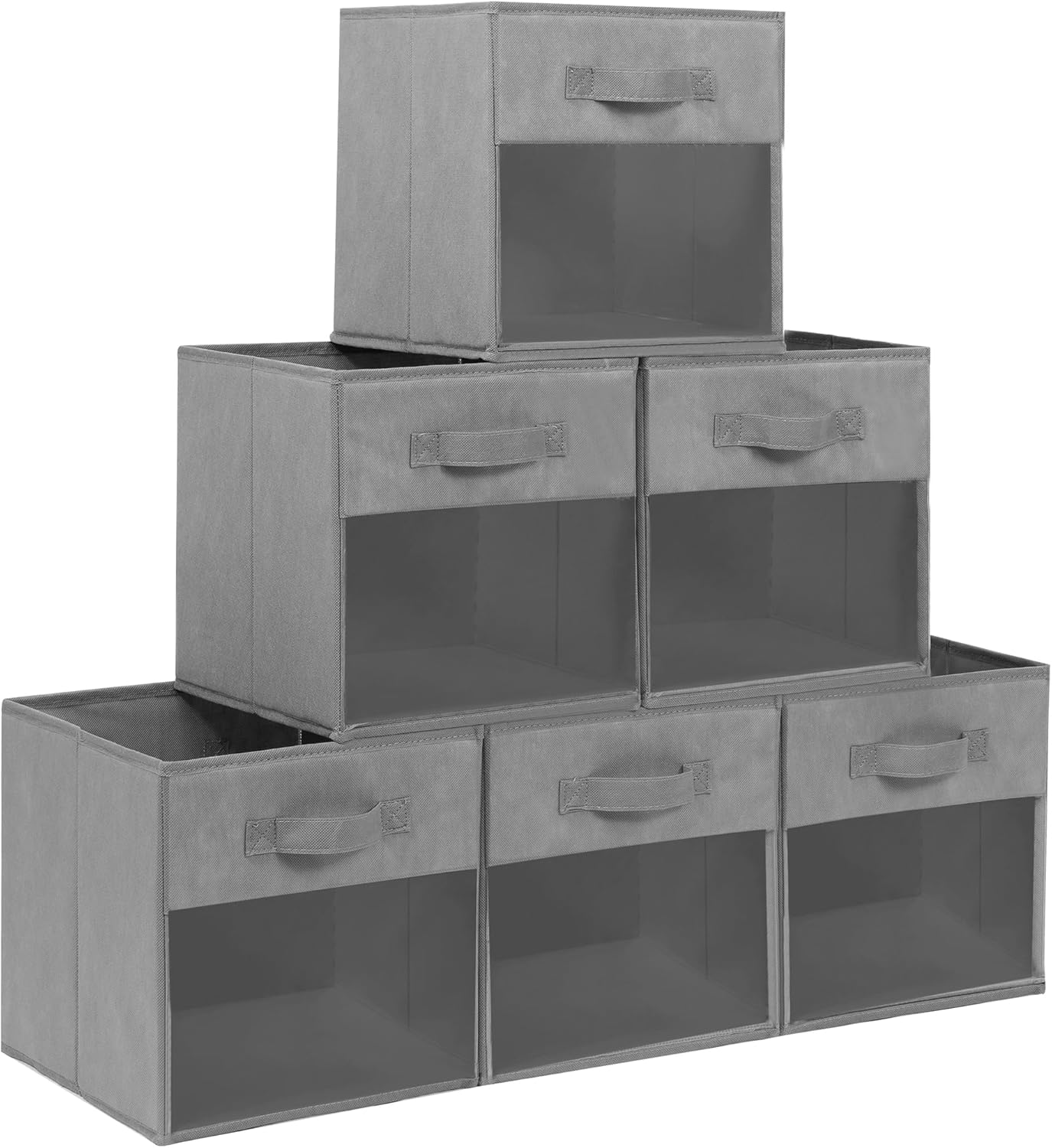 Clear Window Collapsible 13x13 Storage Bins for Organizing Cubes-image