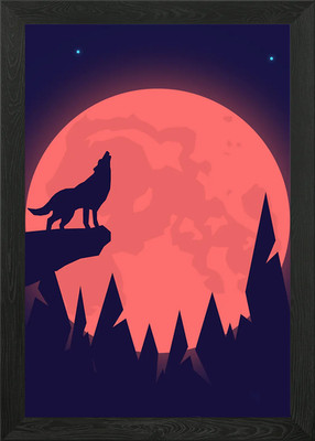 Mononoke Hime Wolf Gerahmtes Wandbild Poster Leinwanddruck Bild
