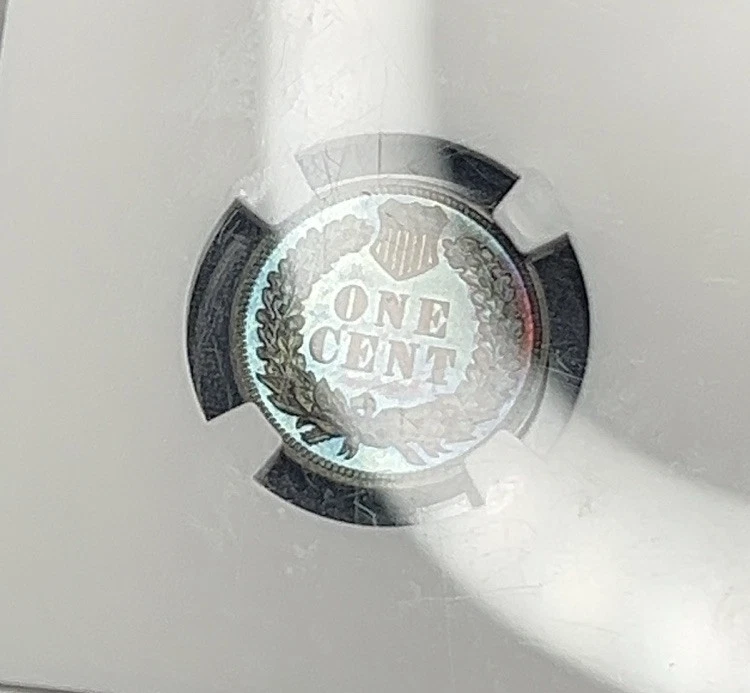 1906 Proof Indian Head Cent 1c NGC PF64 BN Monster Toned Incredible Blue Mirror - Image 2 of 4