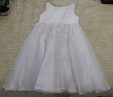 Joy Kids White Flower Girl Dress Wedding Size 4