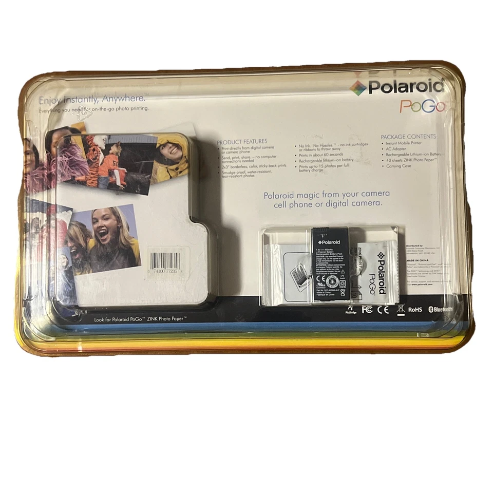New Sealed Polaroid PoGo Instant Mobile Thermal Printer Zink w/Bonus Value Pack - Image 2 of 2