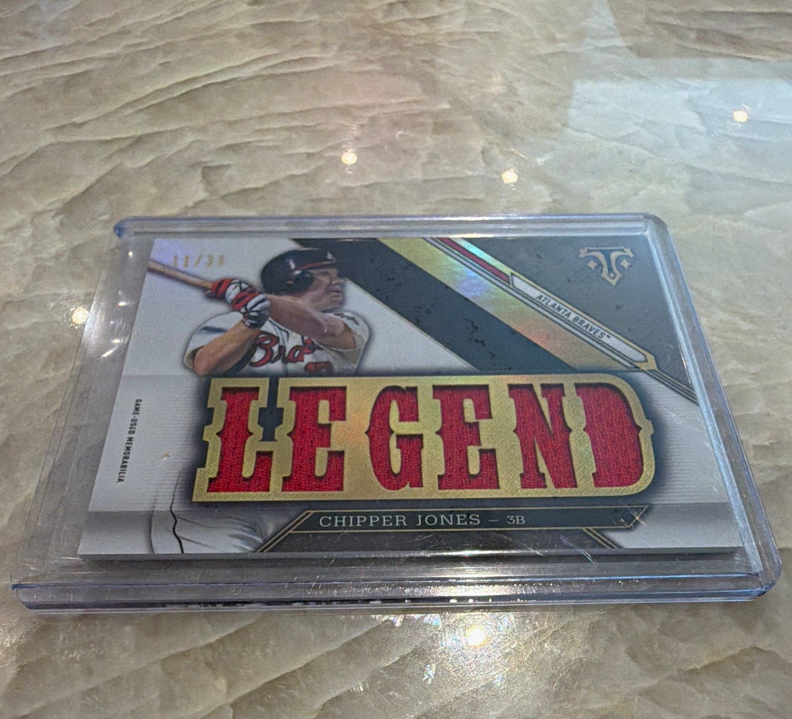 Topps 2016 Triple Threads Chipper Jones Braves Relic TTRL-CJ MEM 11/36