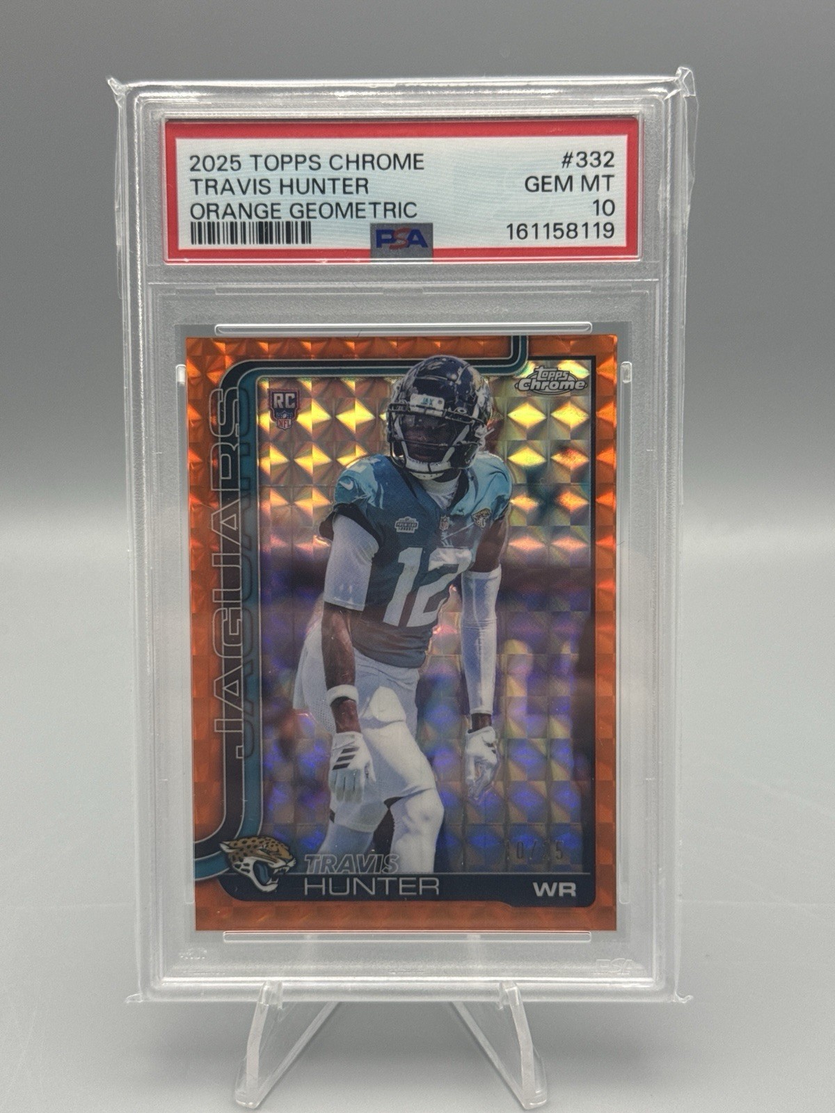 Travis Hunter Topps Chrome #332 Orange Etch Refractor