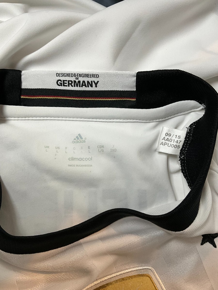 adidas Germany Men's Home L/S Jersey 16/17 Legend Neuer #1 Sz L