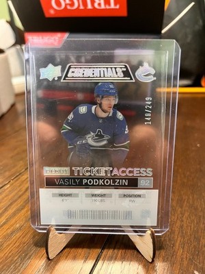 2021-22 UD Credentials Vasily Podkolzin Debut Ticket Access Acetate /249 Rookie
