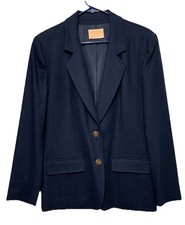 Vtg 1960s Pendleton Blazer Women  s 10 Navy 100 Virgin Wool 2 Button Career USA