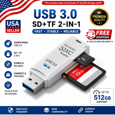 USB3.0 SD Card Reader for PC Micro SD Card to USB Adapter for Camera MemoryC lot