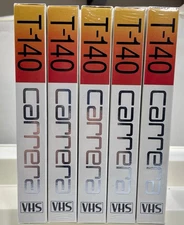 New Sealed VHS Tapes Carrera T-140 7 Hour (5 Total Tapes)